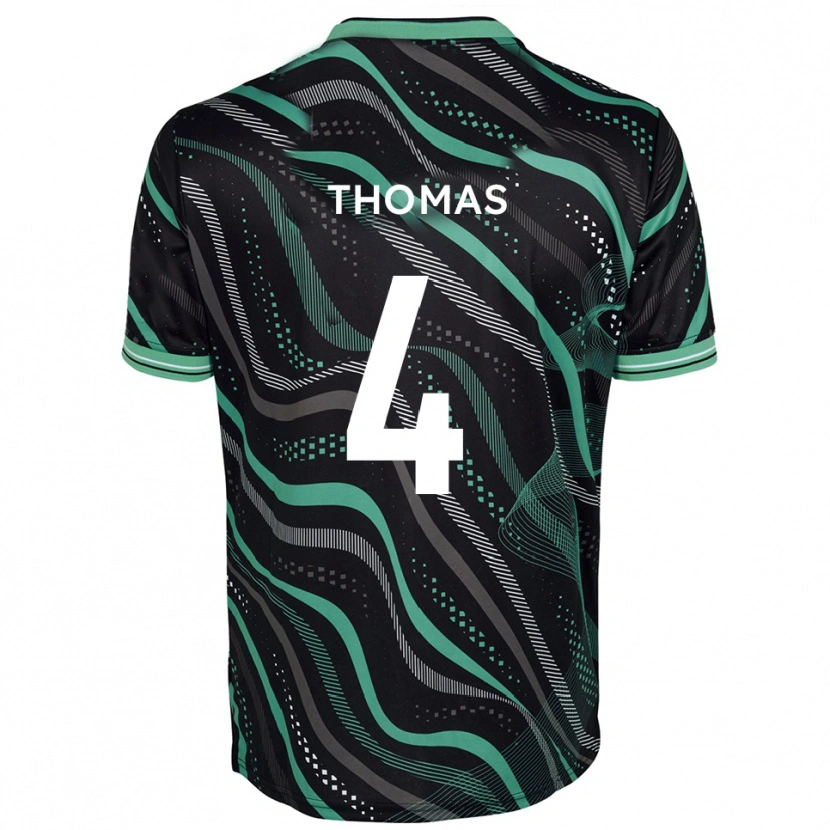 Danxen Dames Terell Thomas #4 Zwart Groen Uitshirt Uittenue 2025/26 T-Shirt