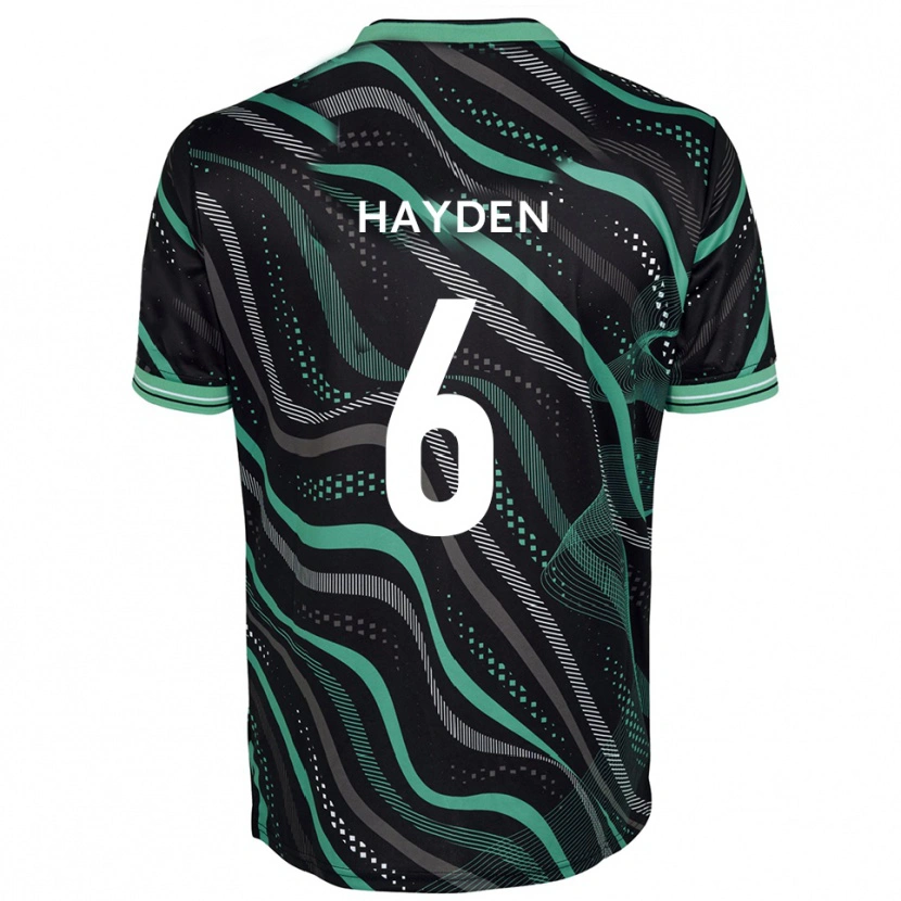 Danxen Dames Aaron Hayden #6 Zwart Groen Uitshirt Uittenue 2025/26 T-Shirt