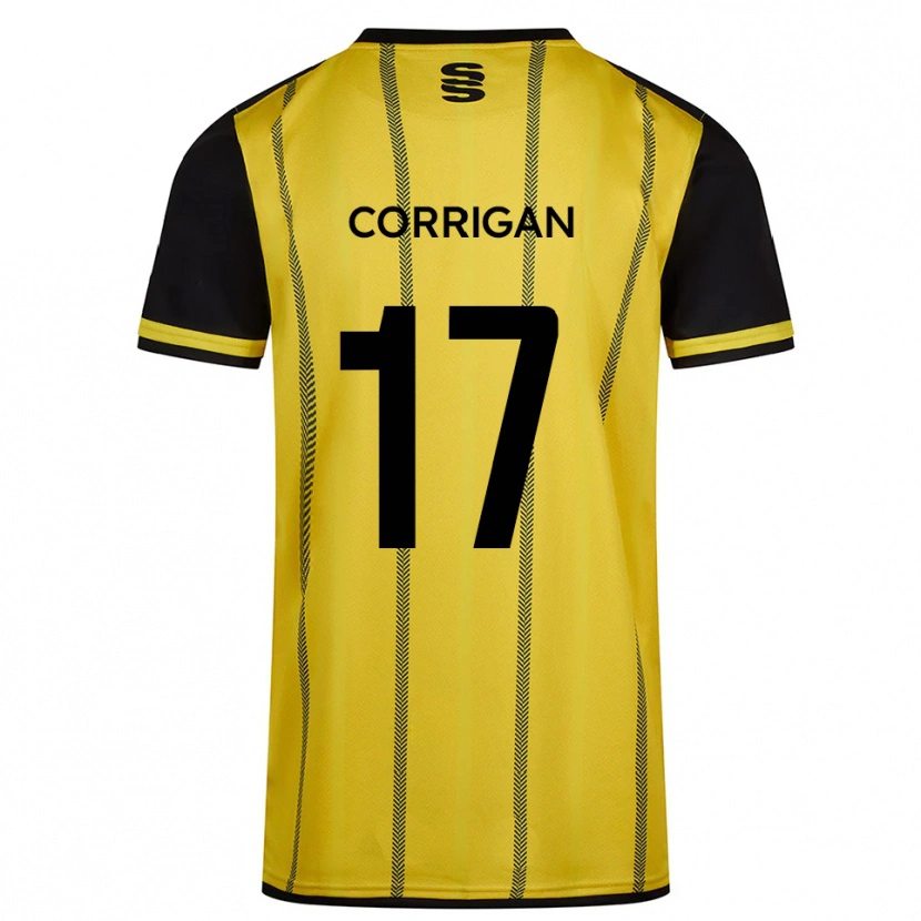 Danxen Dames Niamh Corrigan #17 Geel Zwart Uitshirt Uittenue 2025/26 T-Shirt