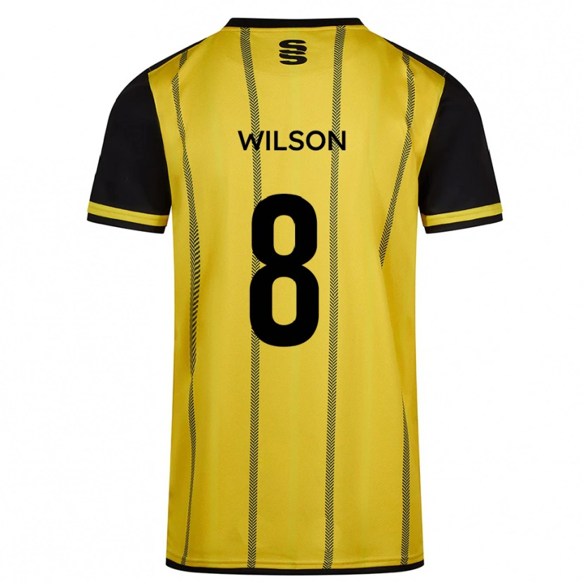 Danxen Dames George Wilson #8 Geel Zwart Uitshirt Uittenue 2025/26 T-Shirt
