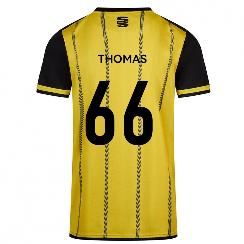 Danxen Dames Luca Thomas #66 Geel Zwart Uitshirt Uittenue 2025/26 T-Shirt