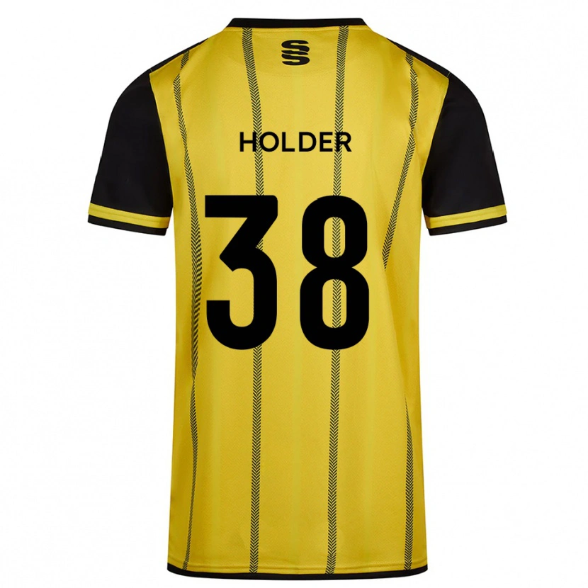 Danxen Dames Stan Holder #38 Geel Zwart Uitshirt Uittenue 2025/26 T-Shirt
