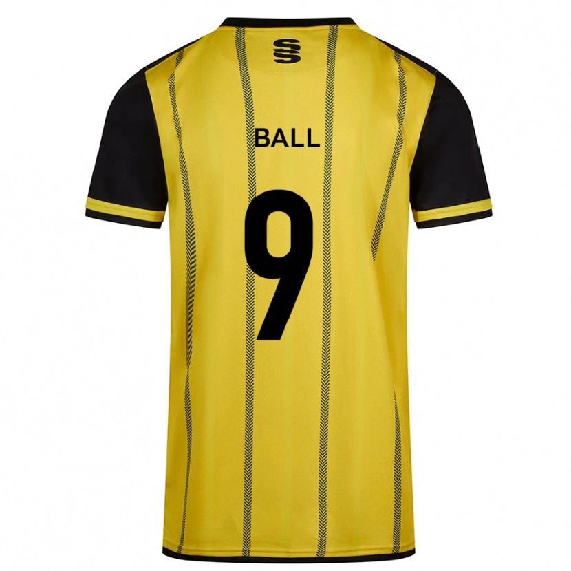 Danxen Dames Theo Ball #9 Geel Zwart Uitshirt Uittenue 2025/26 T-Shirt