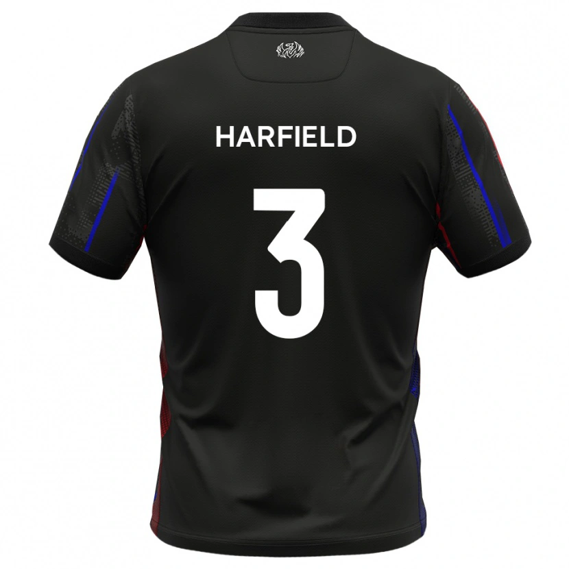 Danxen Dames Ollie Harfield #3 Zwart Rood Uitshirt Uittenue 2025/26 T-Shirt