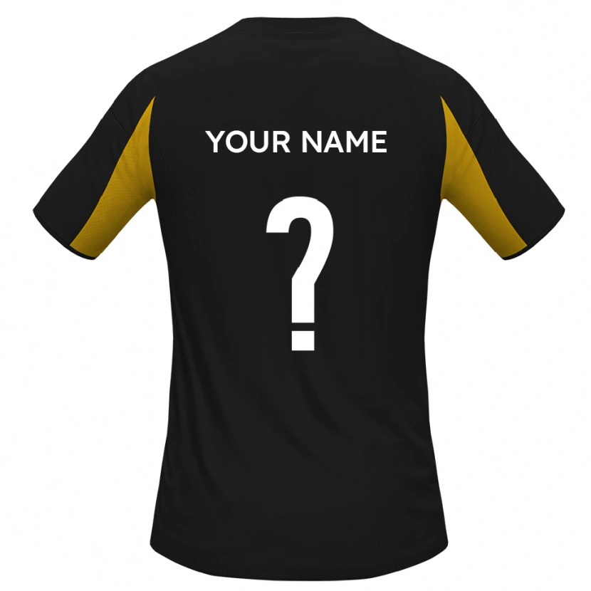 Danxen Dames Uw Naam #0 Zwart Geel Uitshirt Uittenue 2025/26 T-Shirt