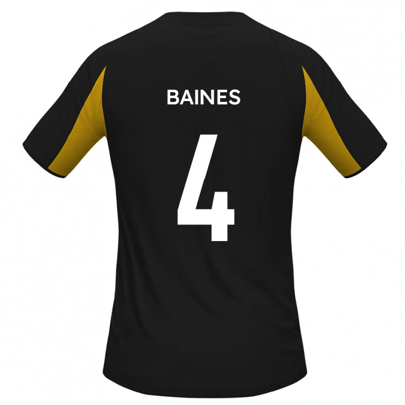 Danxen Dames Lewis Baines #4 Zwart Geel Uitshirt Uittenue 2025/26 T-Shirt