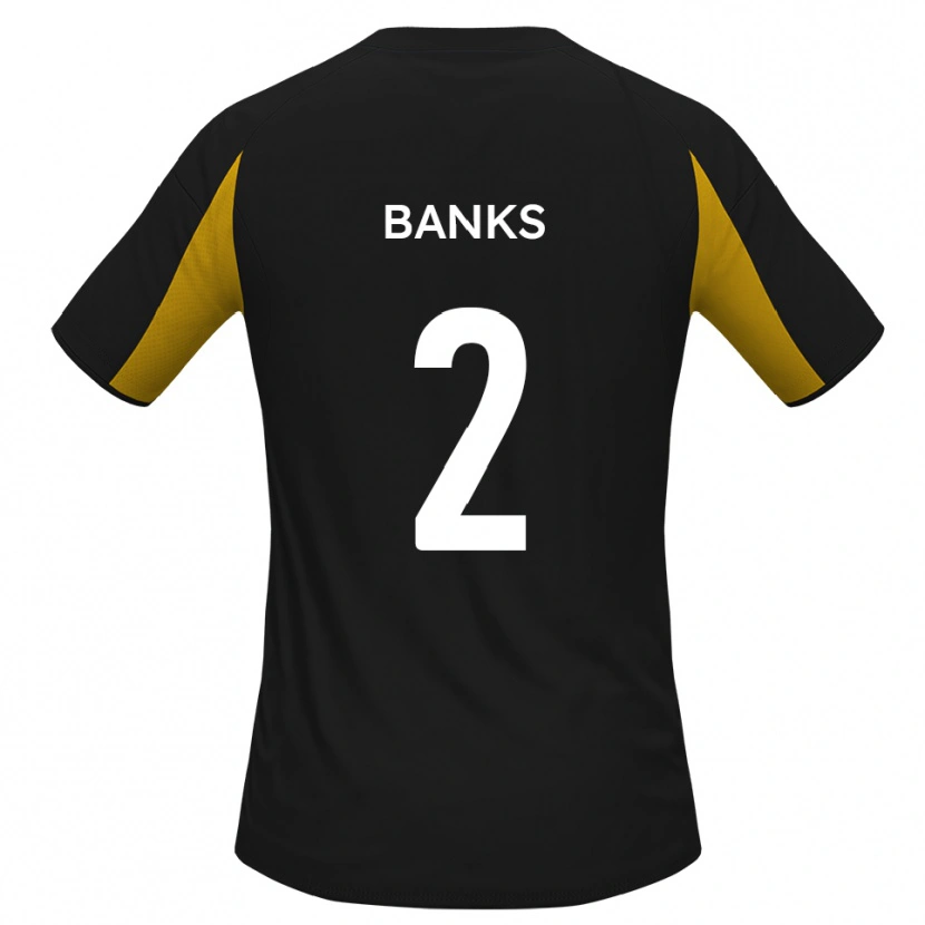 Danxen Dames Lewis Banks #2 Zwart Geel Uitshirt Uittenue 2025/26 T-Shirt