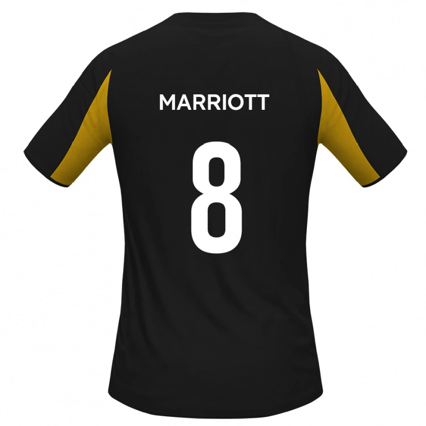 Danxen Dames Isaac Marriott #8 Zwart Geel Uitshirt Uittenue 2025/26 T-Shirt