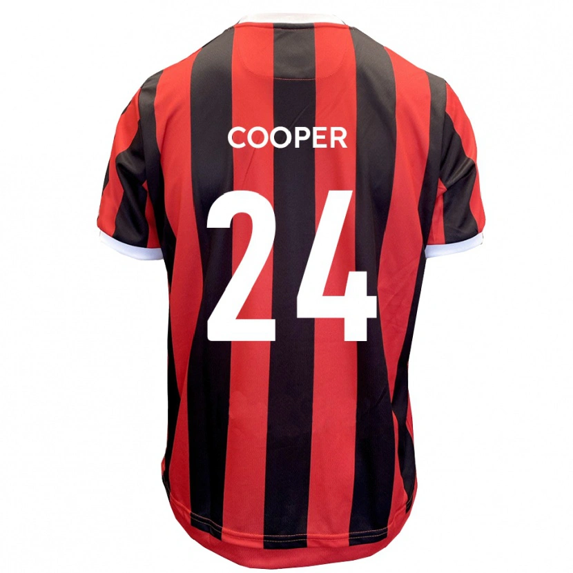 Danxen Dames Charlie Cooper #24 Rood Zwart Uitshirt Uittenue 2025/26 T-Shirt