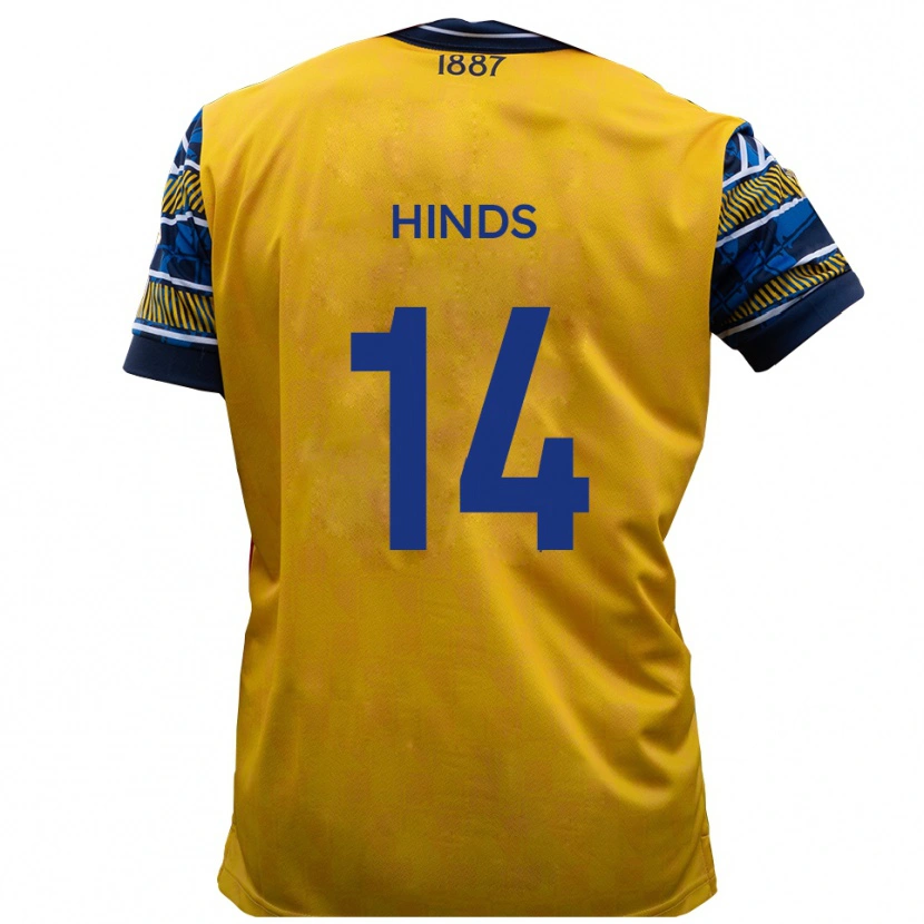 Danxen Dames Tariq Hinds #14 Geel Zwart Uitshirt Uittenue 2025/26 T-Shirt
