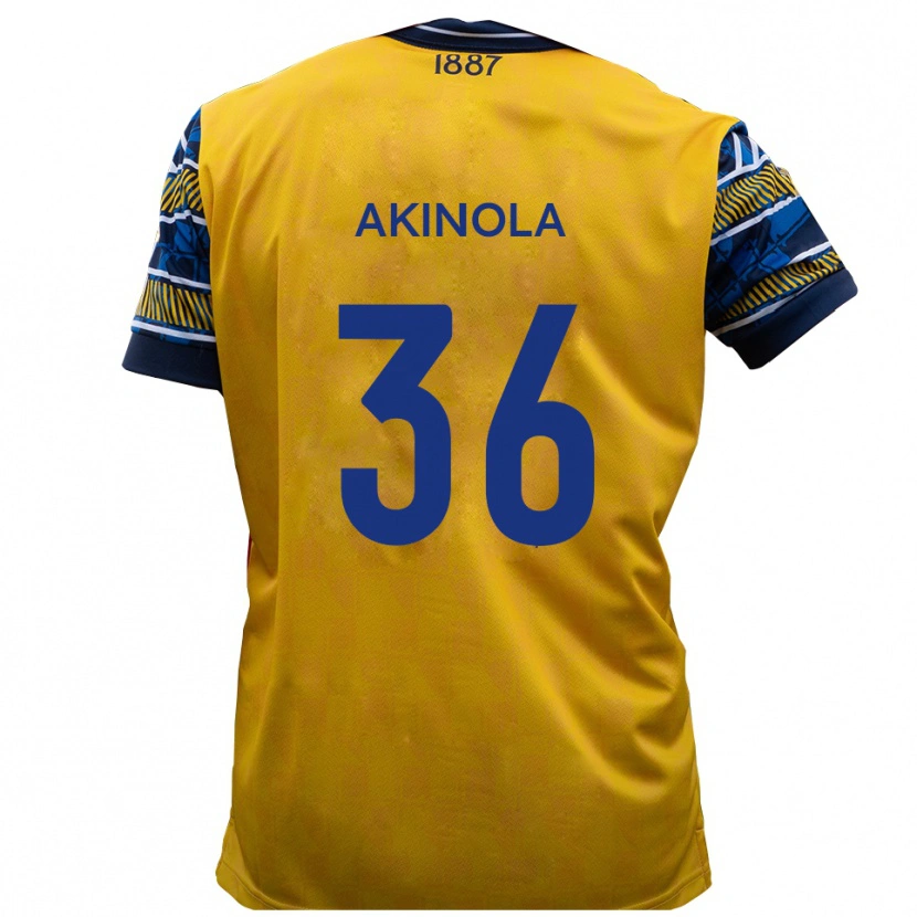 Danxen Dames Tim Akinola #36 Geel Zwart Uitshirt Uittenue 2025/26 T-Shirt