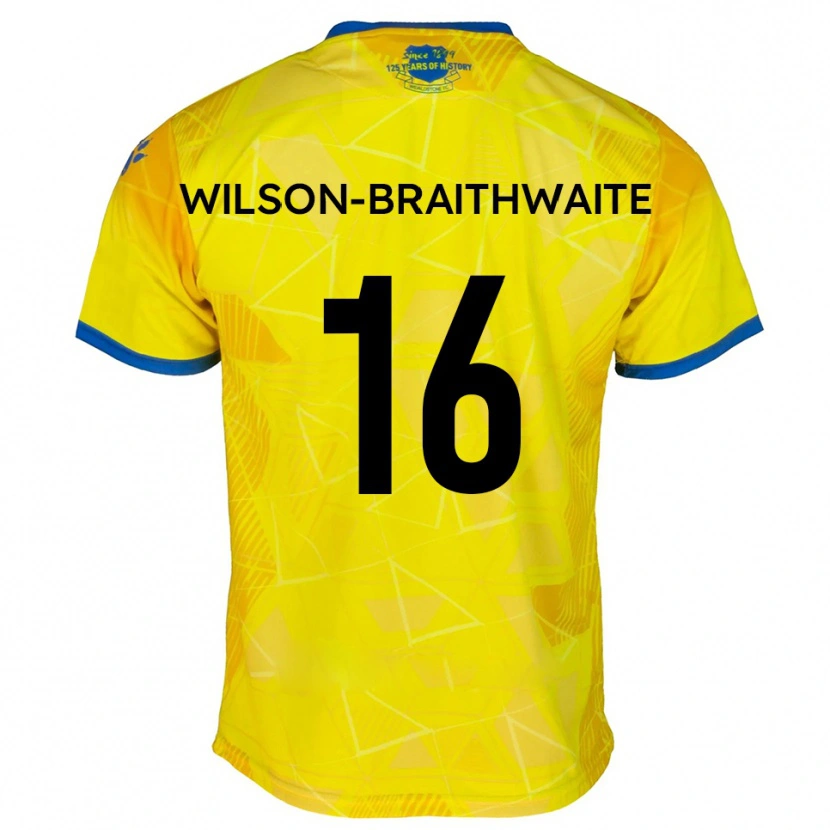 Danxen Dames Makai Wilson-Braithwaite #16 Geel Blauw Uitshirt Uittenue 2025/26 T-Shirt