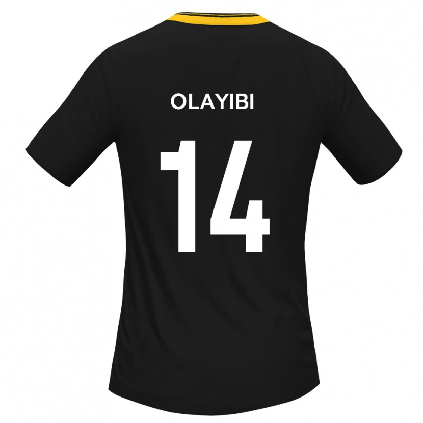 Danxen Dames Daniel Olayibi #14 Zwart Geel Uitshirt Uittenue 2025/26 T-Shirt