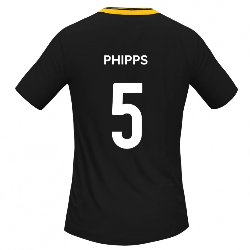 Danxen Dames Harry Phipps #5 Zwart Geel Uitshirt Uittenue 2025/26 T-Shirt