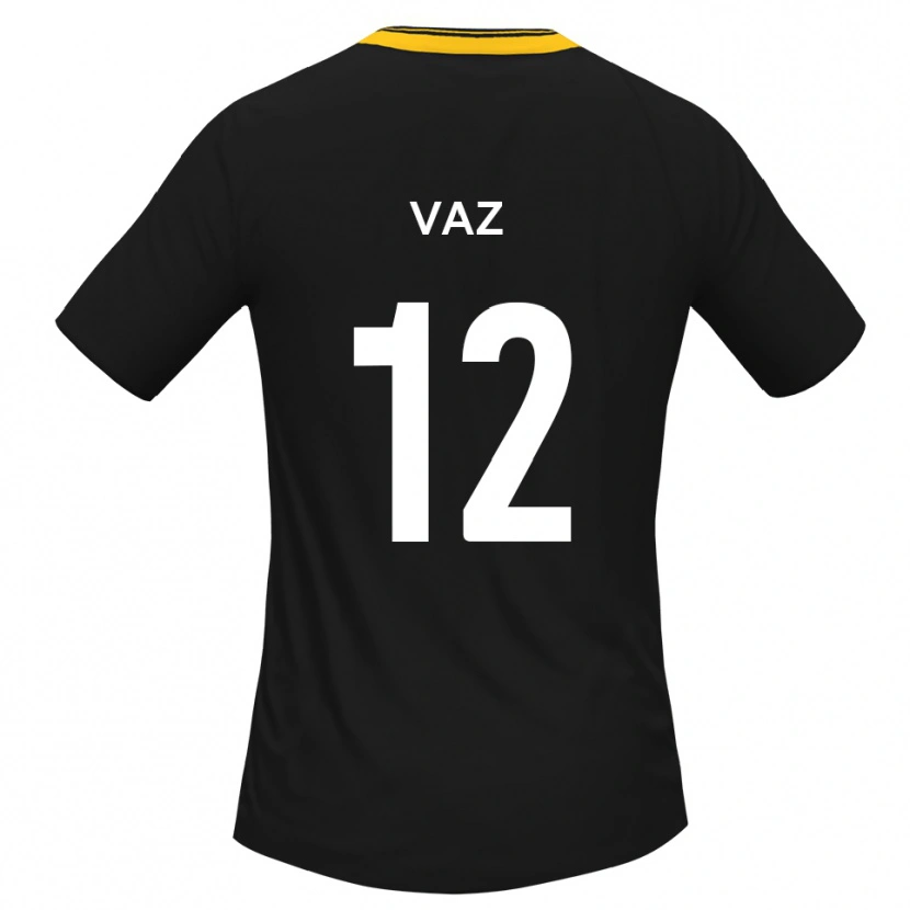 Danxen Dames Eduino Vaz #12 Zwart Geel Uitshirt Uittenue 2025/26 T-Shirt