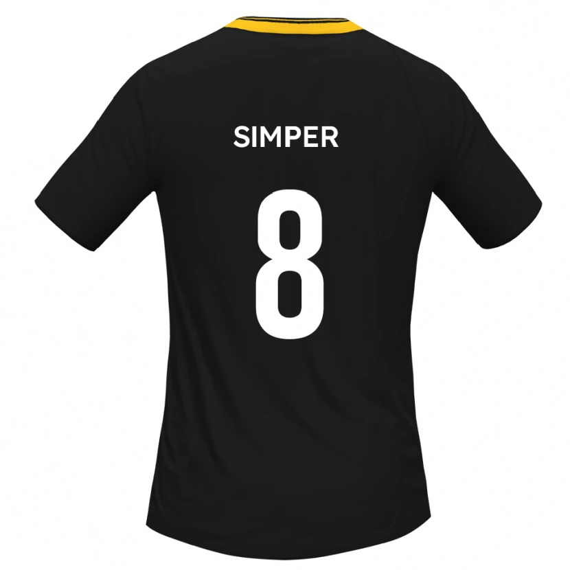 Danxen Dames Lewis Simper #8 Zwart Geel Uitshirt Uittenue 2025/26 T-Shirt