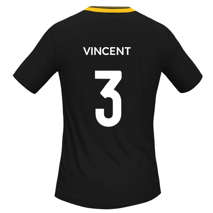 Danxen Dames Liam Vincent #3 Zwart Geel Uitshirt Uittenue 2025/26 T-Shirt