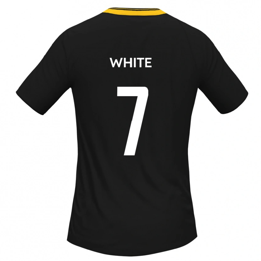 Danxen Dames Jaiden White #7 Zwart Geel Uitshirt Uittenue 2025/26 T-Shirt