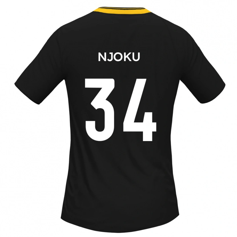 Danxen Dames Brandon Njoku #34 Zwart Geel Uitshirt Uittenue 2025/26 T-Shirt
