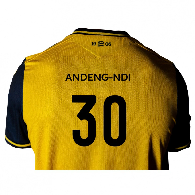 Danxen Dames Collin Andeng-Ndi #30 Geel Zwart Uitshirt Uittenue 2025/26 T-Shirt