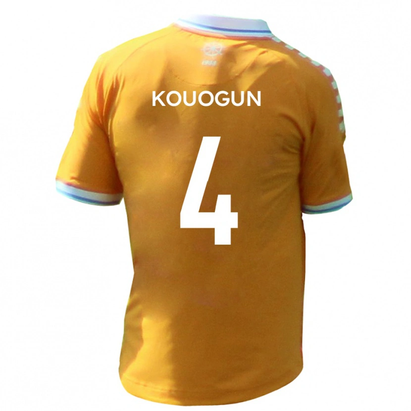 Danxen Dames Maxim Kouogun #4 Geel Blauw Uitshirt Uittenue 2025/26 T-Shirt