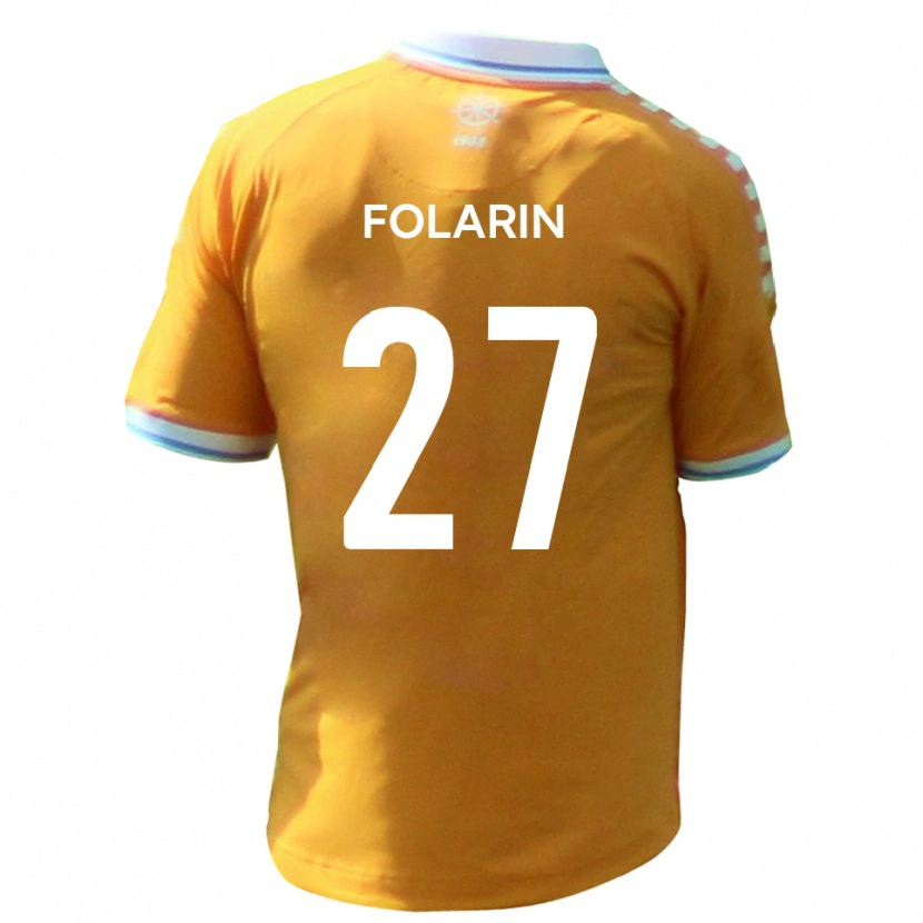 Danxen Dames Sam Folarin #27 Geel Blauw Uitshirt Uittenue 2025/26 T-Shirt