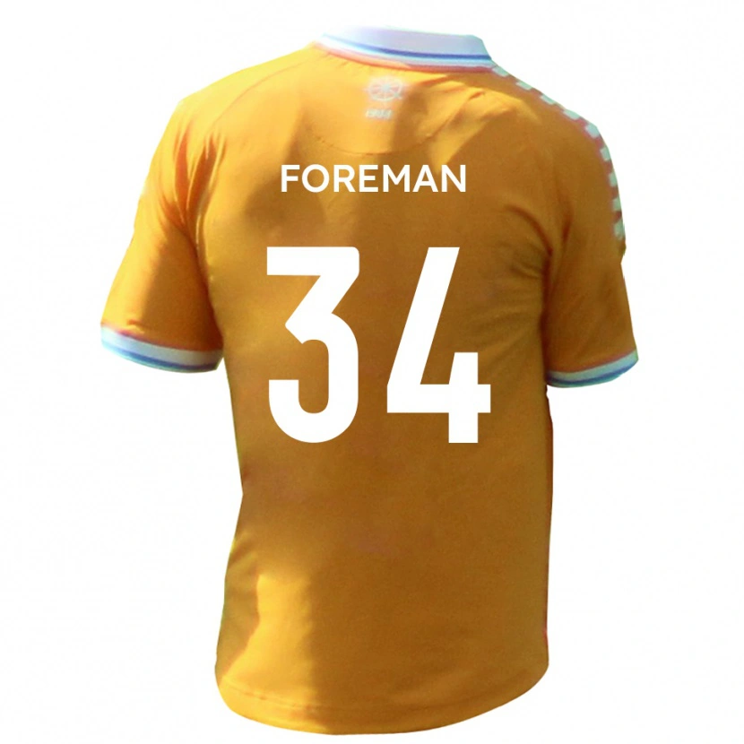 Danxen Dames Kian Foreman #34 Geel Blauw Uitshirt Uittenue 2025/26 T-Shirt