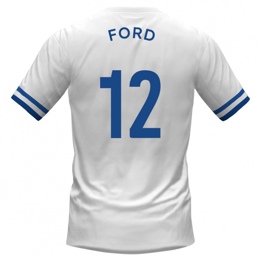 Danxen Dames Nathaniel Ford #12 Wit Blauw Uitshirt Uittenue 2025/26 T-Shirt