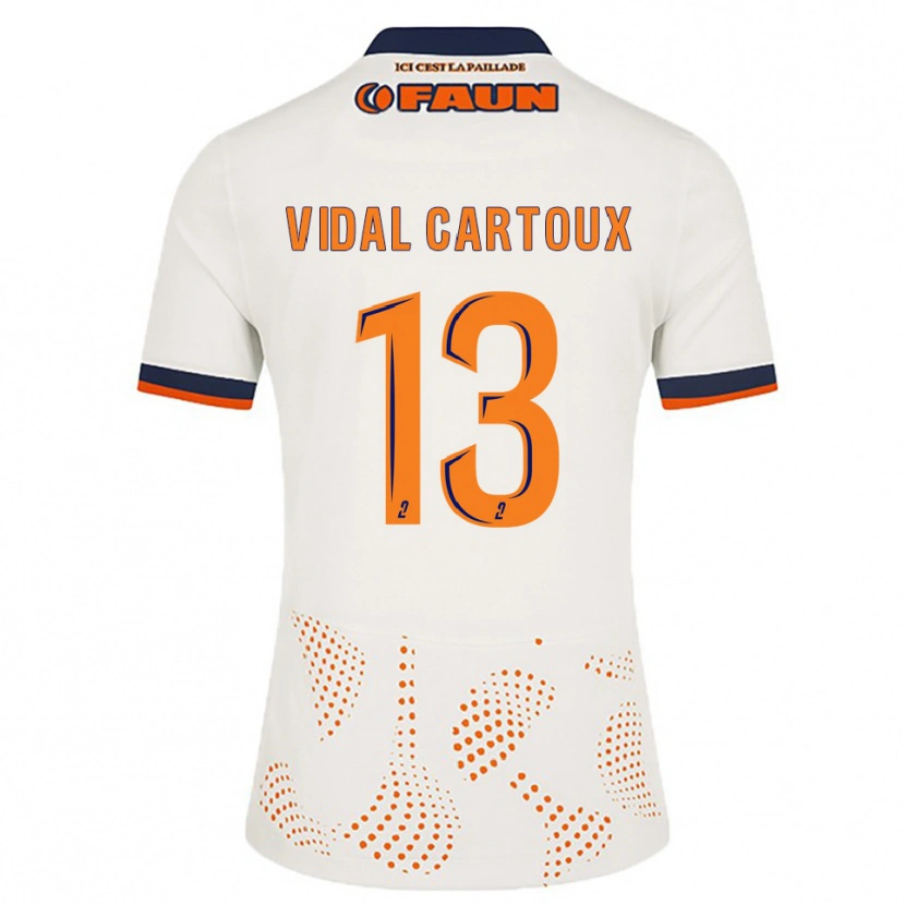 Danxen Dames Noah Vidal-Cartoux #13 Wit Oranje Uitshirt Uittenue 2025/26 T-Shirt