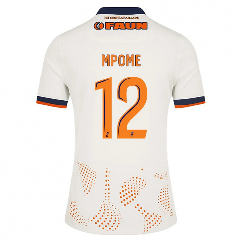 Danxen Dames Maelys Mpomé #12 Wit Oranje Uitshirt Uittenue 2025/26 T-Shirt