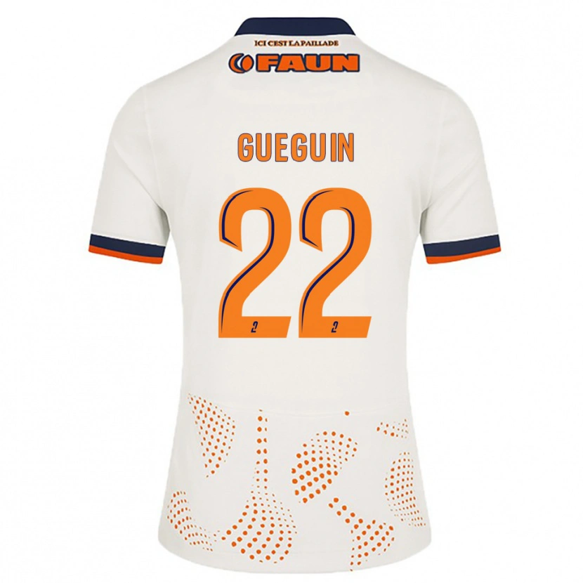 Danxen Dames Axel Guéguin #22 Wit Oranje Uitshirt Uittenue 2025/26 T-Shirt