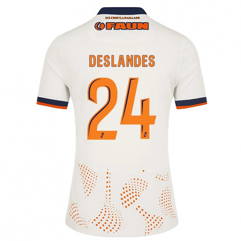 Danxen Dames Océane Deslandes #24 Wit Oranje Uitshirt Uittenue 2025/26 T-Shirt