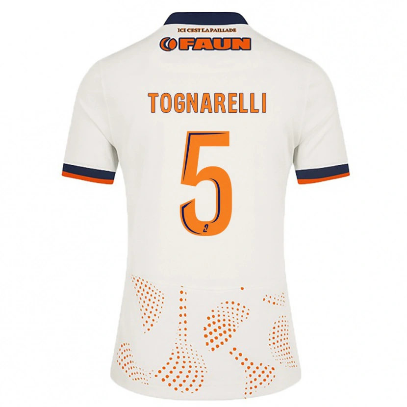 Danxen Dames Angelo Tognarelli #5 Wit Oranje Uitshirt Uittenue 2025/26 T-Shirt