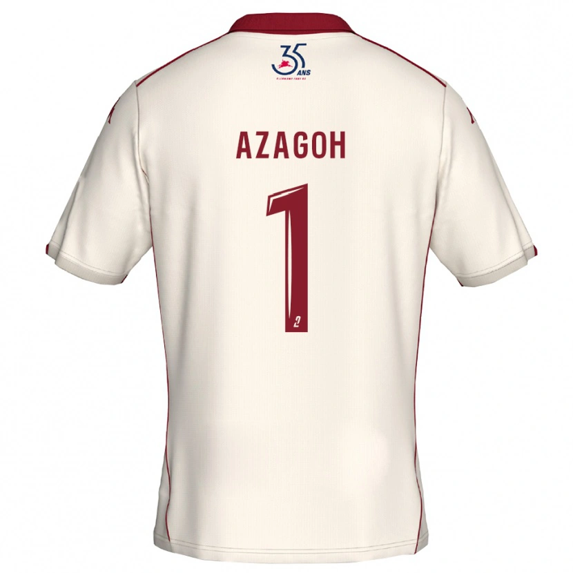 Danxen Dames Yanis Azagoh #1 Wit Bourgondisch Uitshirt Uittenue 2025/26 T-Shirt