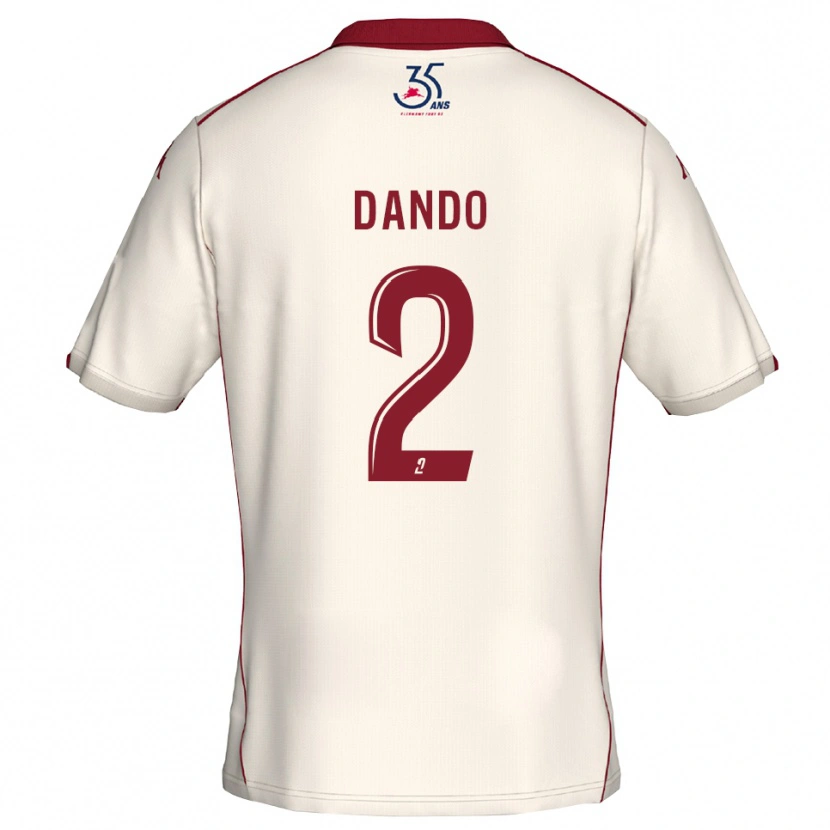 Danxen Dames Mathis Dando #2 Wit Bourgondisch Uitshirt Uittenue 2025/26 T-Shirt