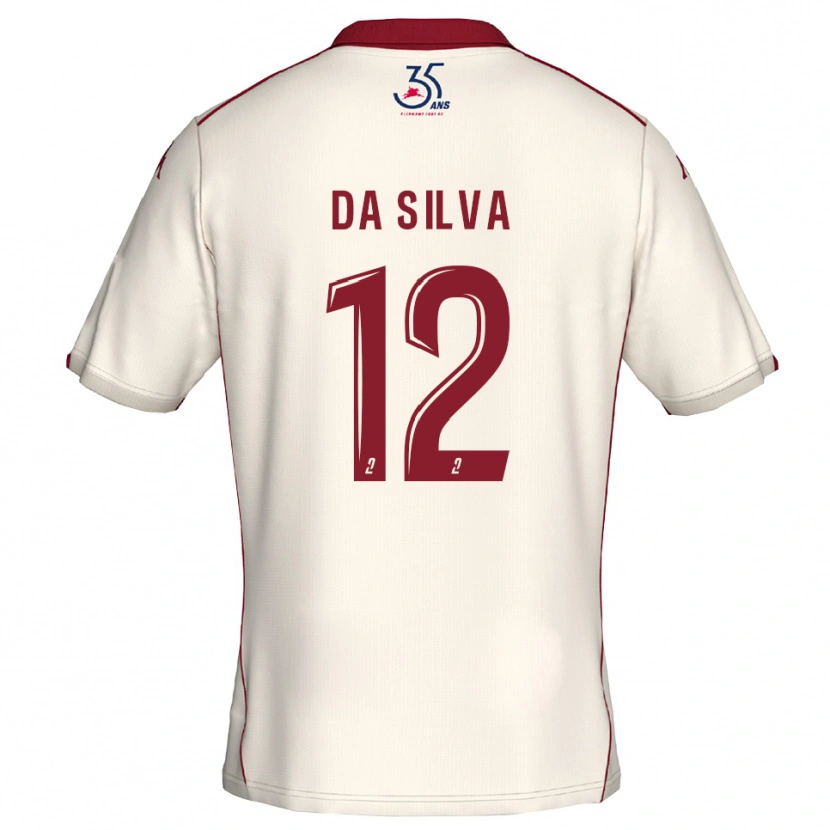 Danxen Dames Damien Da Silva #12 Wit Bourgondisch Uitshirt Uittenue 2025/26 T-Shirt