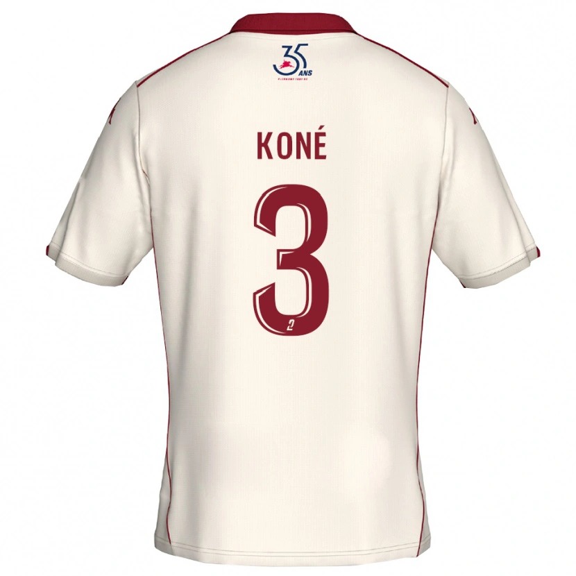 Danxen Dames Lény Koné #3 Wit Bourgondisch Uitshirt Uittenue 2025/26 T-Shirt