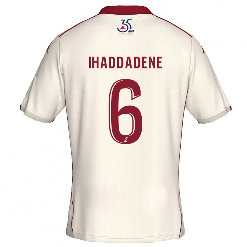 Danxen Dames Ilan Ihaddadene #6 Wit Bourgondisch Uitshirt Uittenue 2025/26 T-Shirt