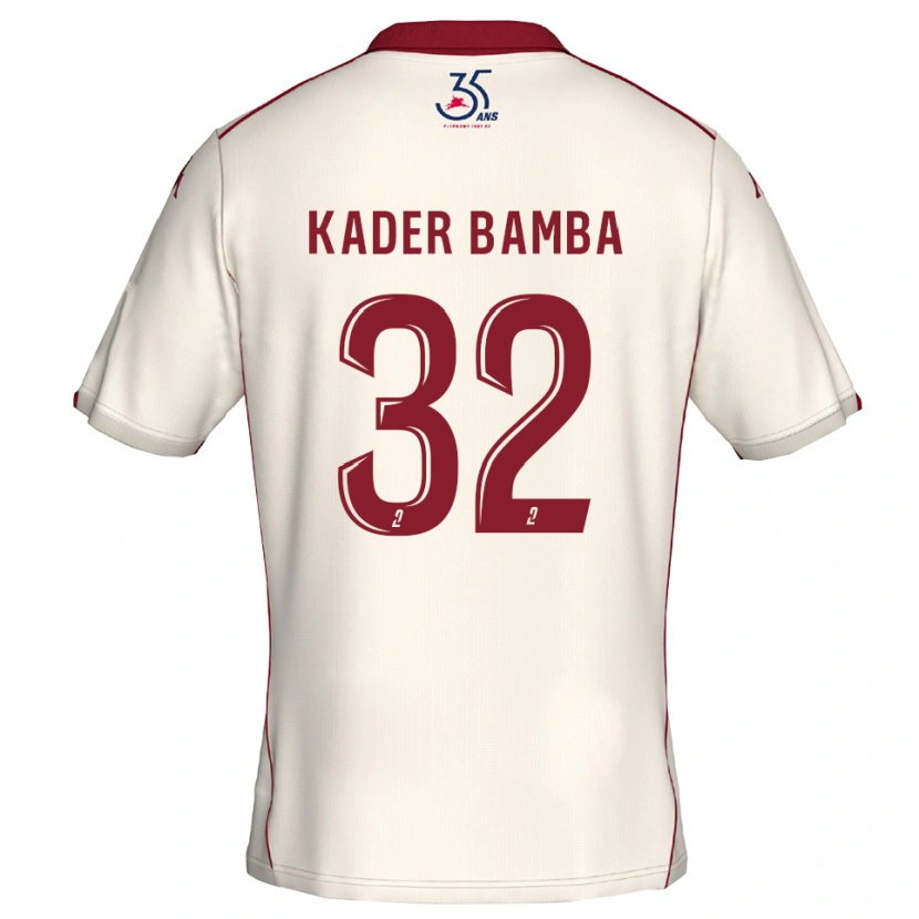 Danxen Dames Abdoul Kader Bamba #32 Wit Bourgondisch Uitshirt Uittenue 2025/26 T-Shirt