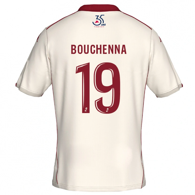 Danxen Dames Mohamed-Amine Bouchenna #19 Wit Bourgondisch Uitshirt Uittenue 2025/26 T-Shirt