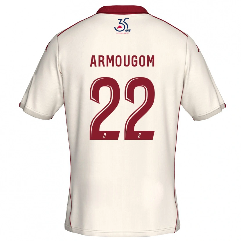 Danxen Dames Yoël Armougom #22 Wit Bourgondisch Uitshirt Uittenue 2025/26 T-Shirt