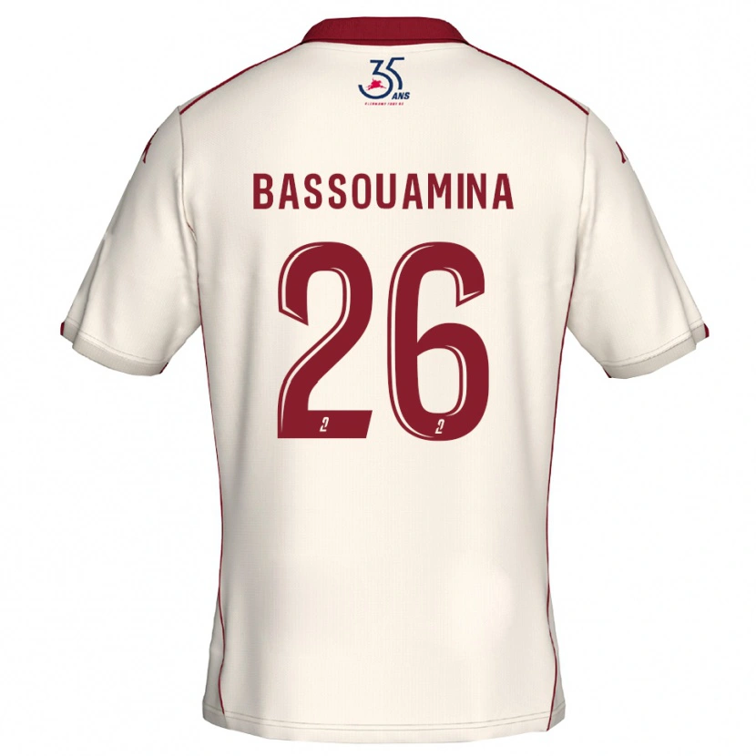 Danxen Dames Mons Bassouamina #26 Wit Bourgondisch Uitshirt Uittenue 2025/26 T-Shirt