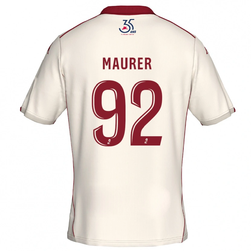 Danxen Dames Aïman Maurer #92 Wit Bourgondisch Uitshirt Uittenue 2025/26 T-Shirt