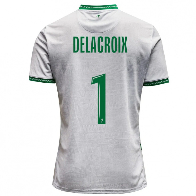 Danxen Dames Noa Delacroix #1 Wit Groen Uitshirt Uittenue 2025/26 T-Shirt