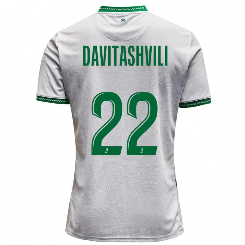 Danxen Dames Zuriko Davitashvili #22 Wit Groen Uitshirt Uittenue 2025/26 T-Shirt