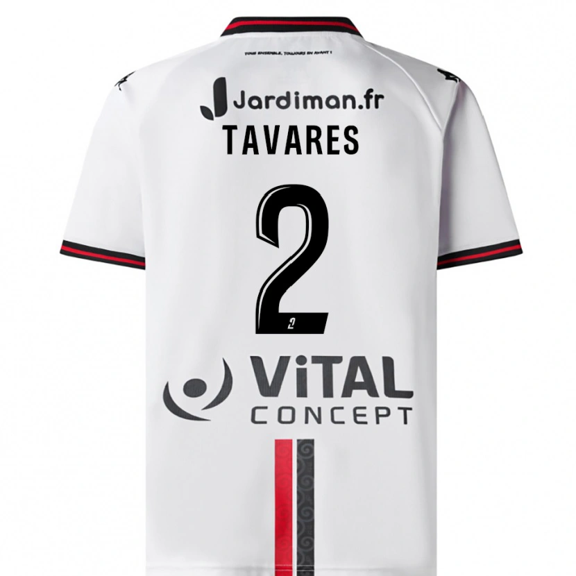 Danxen Dames Héliohdino Tavares #2 Wit Rood Uitshirt Uittenue 2025/26 T-Shirt