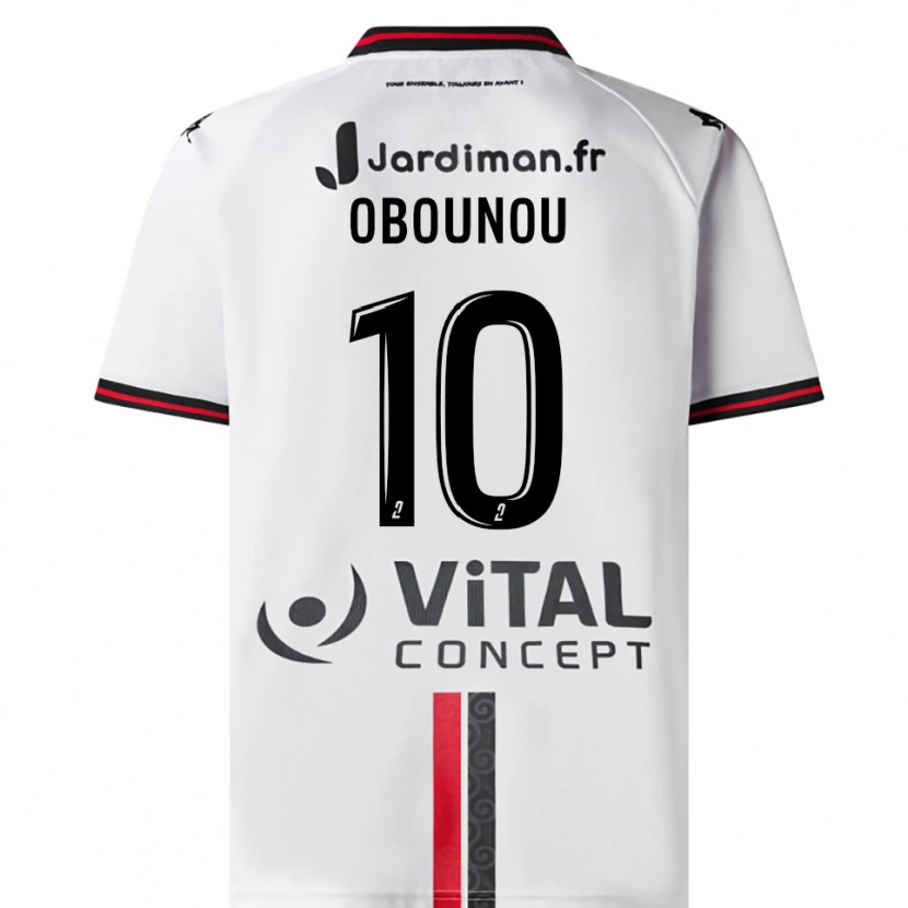 Danxen Dames Élie Obounou #10 Wit Rood Uitshirt Uittenue 2025/26 T-Shirt