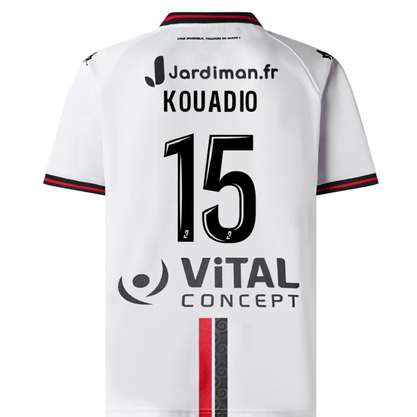 Danxen Dames Kyan Kouadio #15 Wit Rood Uitshirt Uittenue 2025/26 T-Shirt