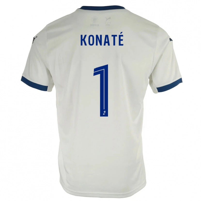 Danxen Dames Hillel Konaté #1 Wit Blauw Uitshirt Uittenue 2025/26 T-Shirt