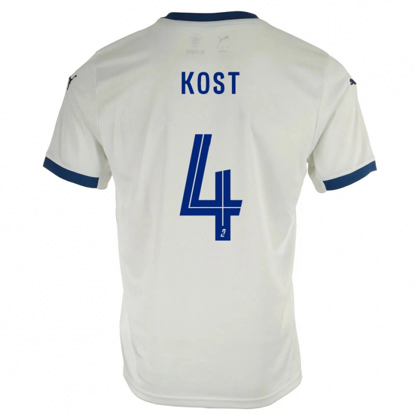 Danxen Dames Enzo Kost #4 Wit Blauw Uitshirt Uittenue 2025/26 T-Shirt